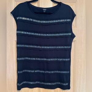 Ann Taylor Black Top with detailing